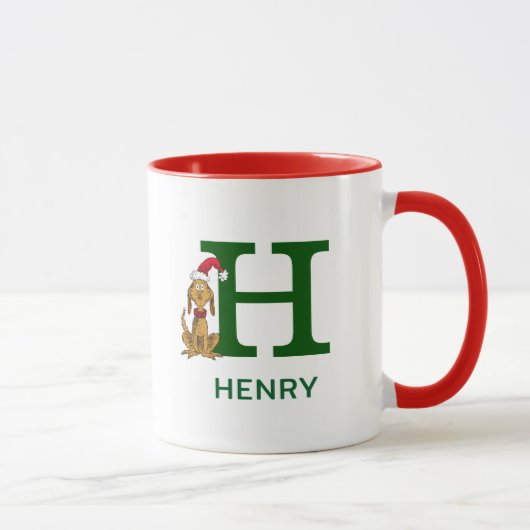 Mug Grinch classique max | Nom et monogramme H (Droite)