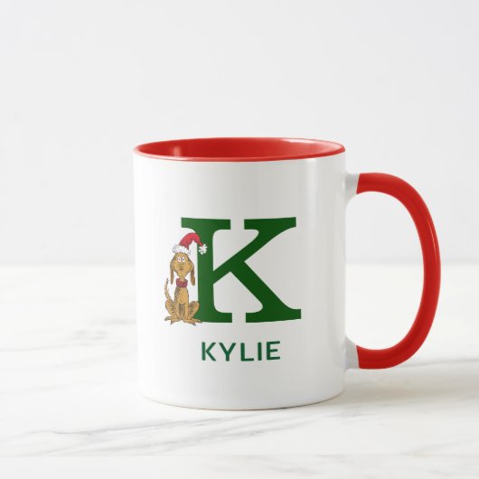 Mug Grinch classique max | Nom et monogramme K (Droite)