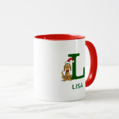 Mug Grinch classique max | Nom et monogramme L (Devant droit)