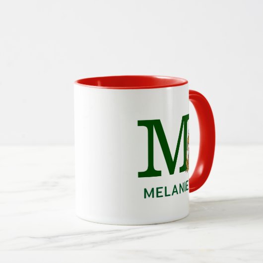 Mug Grinch classique max | Nom et monogramme M (Devant droit)