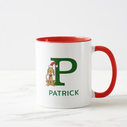 Mug Grinch classique max | Nom et monogramme P (Droite)
