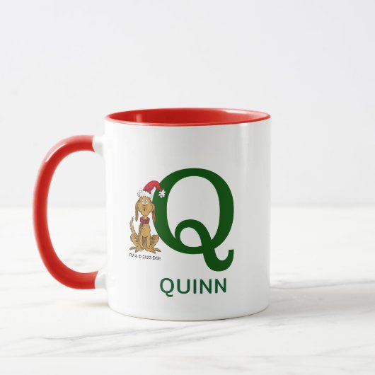 Mug Grinch classique max | Nom et monogramme Q (Gauche)