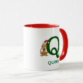Mug Grinch classique max | Nom et monogramme Q (Devant droit)