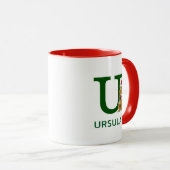 Mug Grinch classique max | Nom et monogramme U (Devant droit)