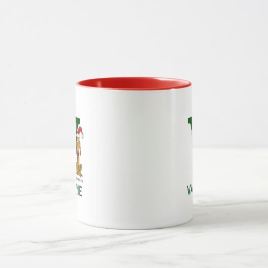 Mug Grinch classique max | Nom et monogramme V (Centre)