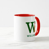 Mug Grinch classique max | Nom et monogramme W (Devant droit)