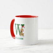 Mug Grinch classique max | Nom et monogramme W (Devant gauche)