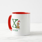 Mug Grinch classique max | Nom et monogramme X (Devant gauche)