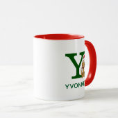 Mug Grinch classique max | Nom et monogramme Y (Devant droit)