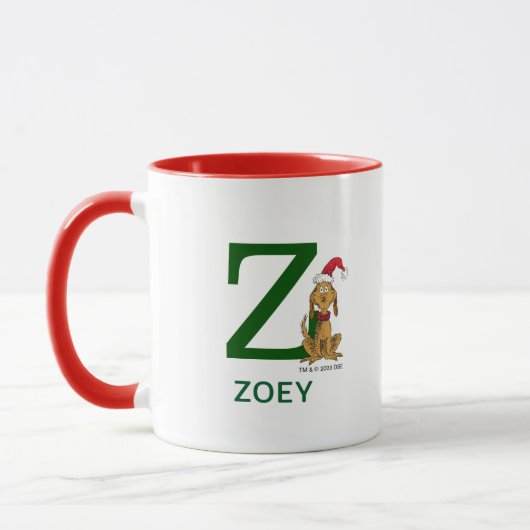 Mug Grinch classique max | Nom et monogramme Z (Gauche)