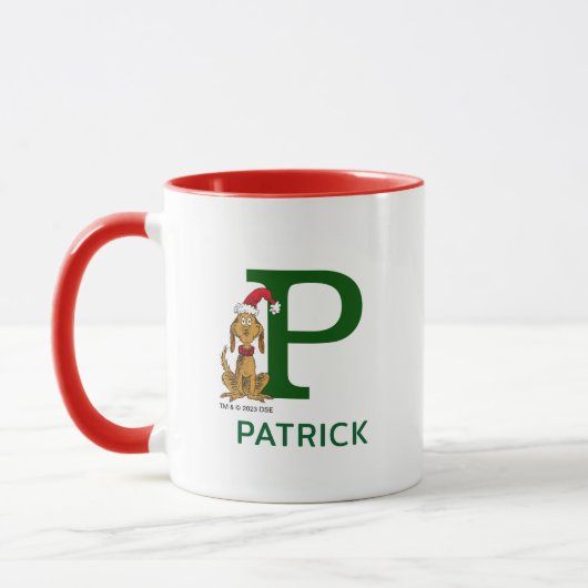 Mug Grinch Classique Max | Nom & Monogramme P (Gauche)