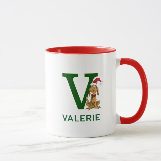 Mug Grinch Classique Max | Nom & Monogramme V (Droite)