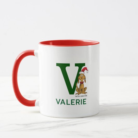 Mug Grinch Classique Max | Nom & Monogramme V (Gauche)