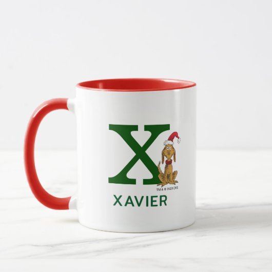 Mug Grinch Classique Max | Nom & Monogramme X (Gauche)