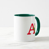 Mug Grinch classique | Monogramme A coquin (Devant droit)