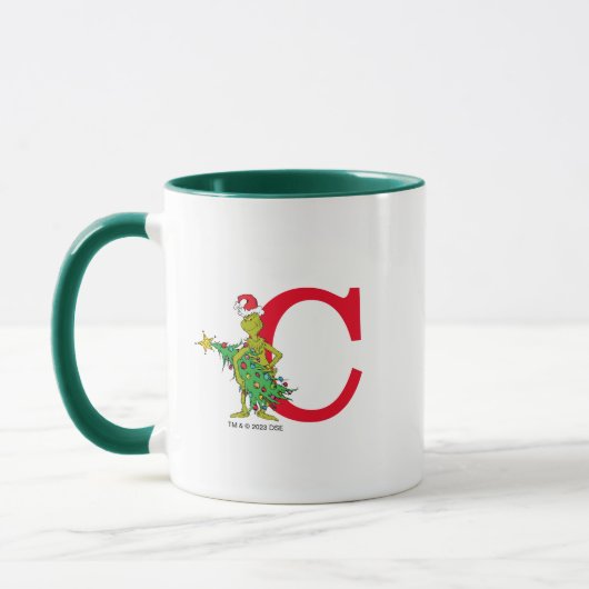 Mug Grinch classique | Monogramme coquin C (Gauche)