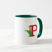 Mug Grinch classique | Monogramme coquin P (Devant droit)