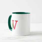 Mug Grinch Classique | Monogramme Mauvais V (Devant gauche)