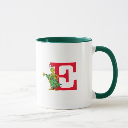 Mug Grinch Classique | Monogramme Méchant E (Droite)