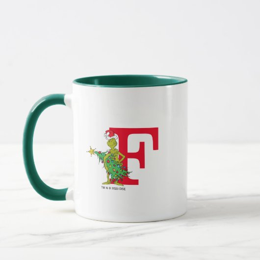 Mug Grinch Classique | Monogramme Méchant F (Gauche)