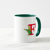 Mug Grinch Classique | Monogramme Méchant F (Devant droit)