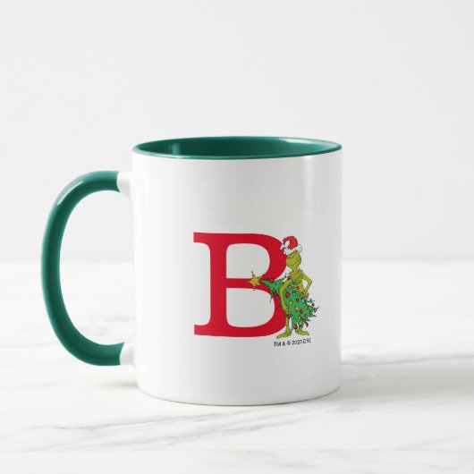 Mug Grinch classique | Monogramme noir B (Gauche)
