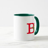 Mug Grinch classique | Monogramme noir B (Devant droit)