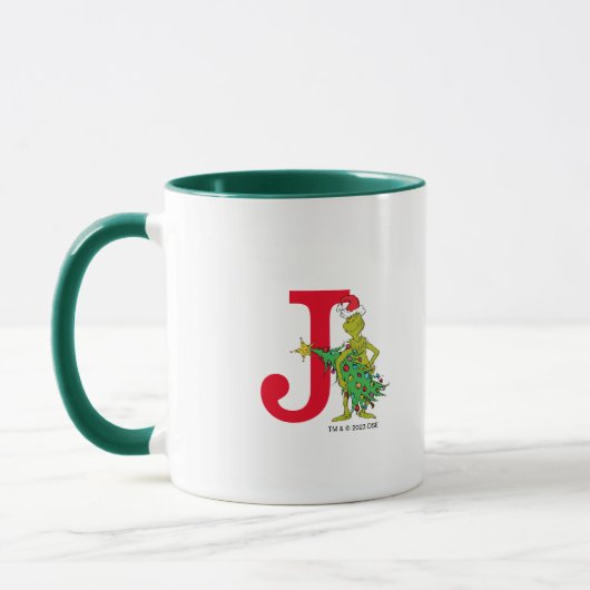 Mug Grinch classique | Naughty Monogram J (Gauche)