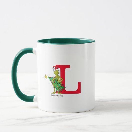 Mug Grinch classique | Naughty Monogram L (Gauche)