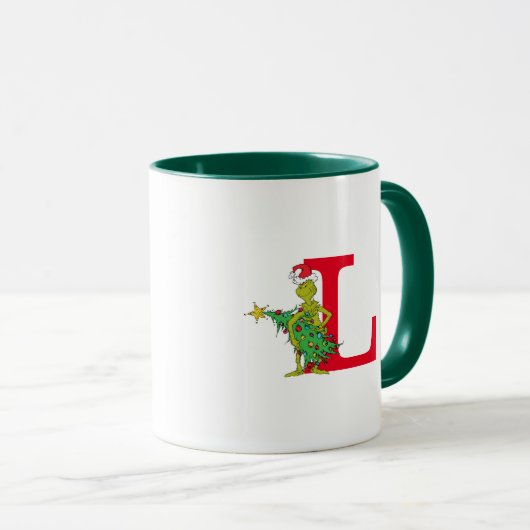 Mug Grinch classique | Naughty Monogram L (Devant droit)
