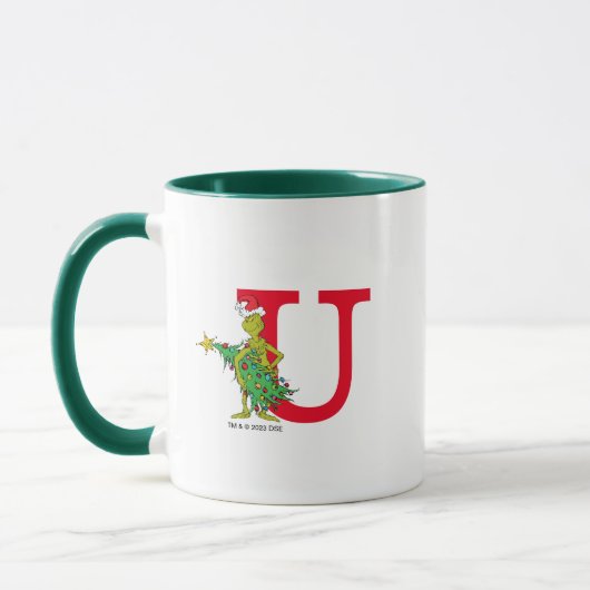 Mug Grinch classique | Naughty Monogram U (Gauche)