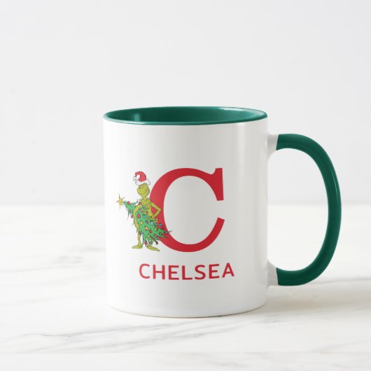 Mug Grinch classique | Naughty Name & Monogram C (Droite)