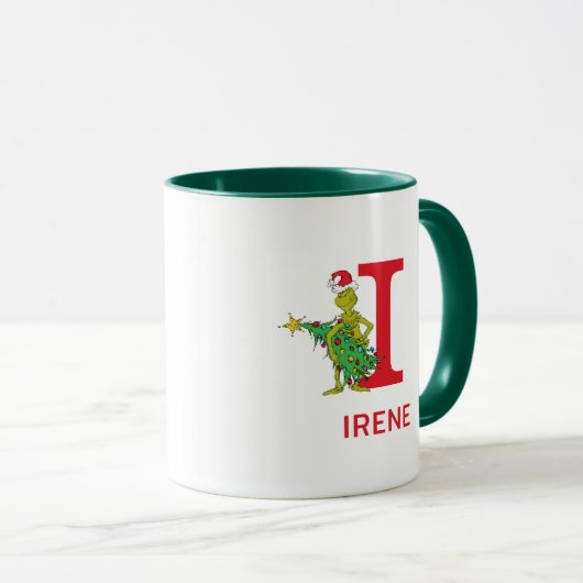 Mug Grinch classique | Naughty Name & Monogram I (Devant droit)