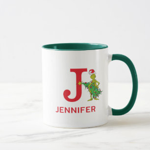 Mug Grinch classique   Naughty Name & Monogram J