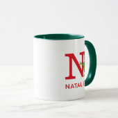 Mug Grinch classique | Naughty Name & Monogram N (Devant droit)