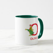 Mug Grinch classique | Naughty Name & Monogram O (Devant droit)