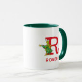 Mug Grinch classique | Naughty Name & Monogram R (Devant droit)