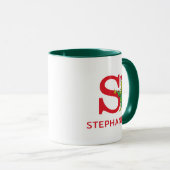Mug Grinch classique | Naughty Name & Monogram S (Devant droit)