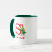 Mug Grinch classique | Naughty Name & Monogram S (Devant gauche)