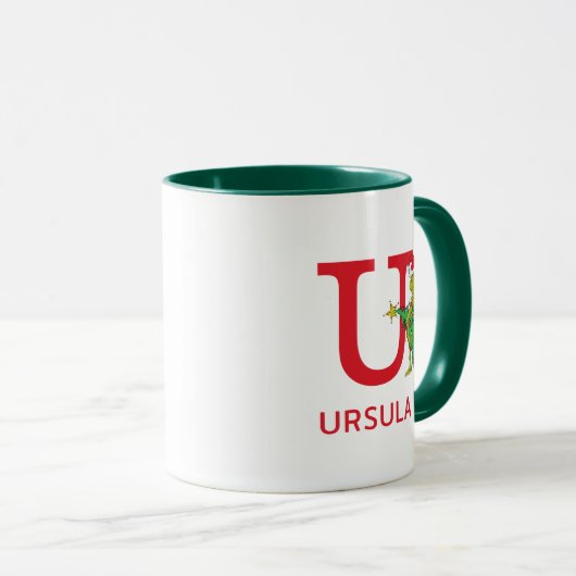Mug Grinch classique | Naughty Name & Monogram U (Devant droit)