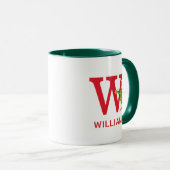 Mug Grinch classique | Naughty Name & Monogram W (Devant droit)