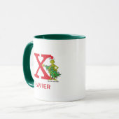 Mug Grinch classique | Naughty Name & Monogram X (Devant gauche)