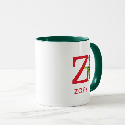 Mug Grinch classique | Naughty Name & Monogram Z (Devant droit)