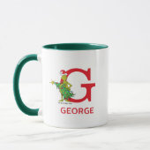 Mug Grinch Classique | Nom et monogramme vilains (Gauche)