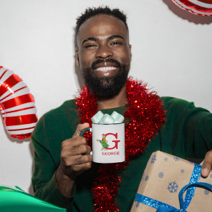 Mug Grinch Classique Nom et monogramme vilains