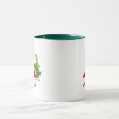 Mug Grinch Classique | Nom et monogramme vilains A (Centre)