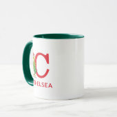 Mug Grinch Classique | Nom et monogramme vilains C (Devant gauche)