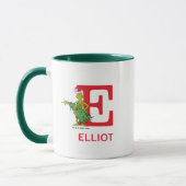 Mug Grinch Classique | Nom et monogramme vilains E (Gauche)