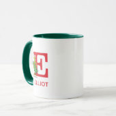 Mug Grinch Classique | Nom et monogramme vilains E (Devant gauche)