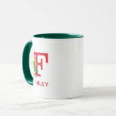 Mug Grinch Classique | Nom et monogramme vilains F (Devant gauche)